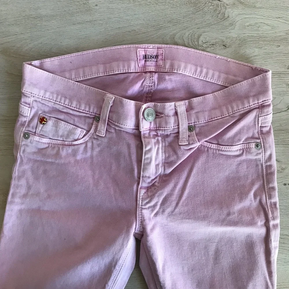 Hudson Jeans | Pink Pastel Denim Harkin Crop Super Skinny Cuff - Picture 5 of 9